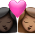 👩🏿‍❤️‍💋‍👩🏽 kiss: woman, woman, dark skin tone, medium skin tone display on Apple